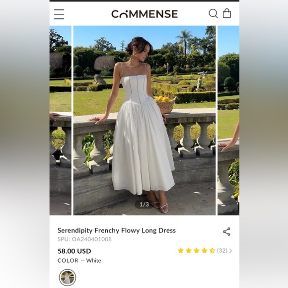 Commense Serendipity Frenchy Flowy Dress in Size S White - Picture 2 of 7